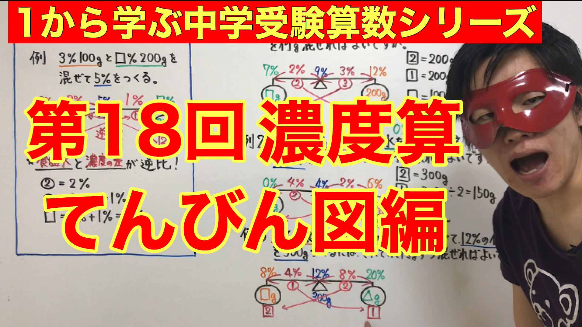 中学受験算数】濃度算＊てんびん図編の授業映像＆プリント無料配布 youtube | スタディカフェ